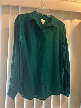 a new day Teal Button-Front Shirt